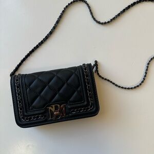 Badgley Mischka Black Quilted Crossbody Bag
